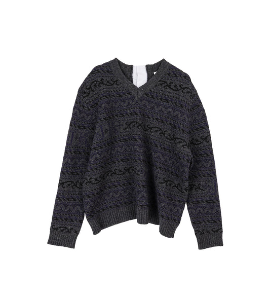 KAIR JUMPER WITH SHIRT CLOSURE NAVY