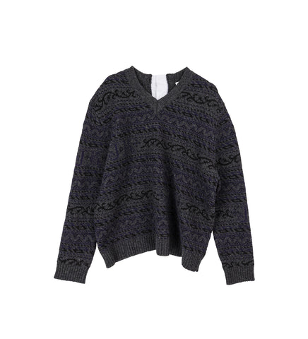 KAIR JUMPER WITH SHIRT CLOSURE NAVY