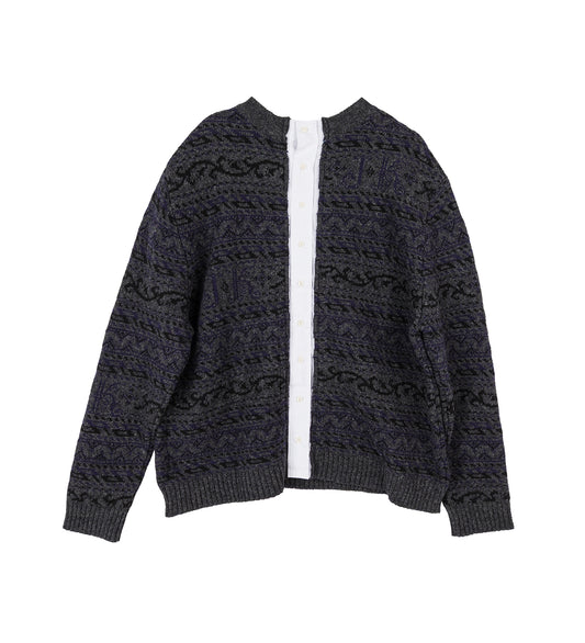 KAIR JUMPER WITH SHIRT CLOSURE NAVY