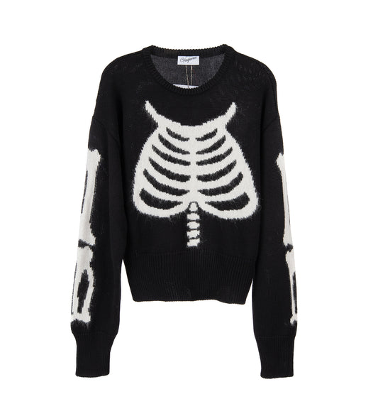 SKELETON SWEATER BLACK