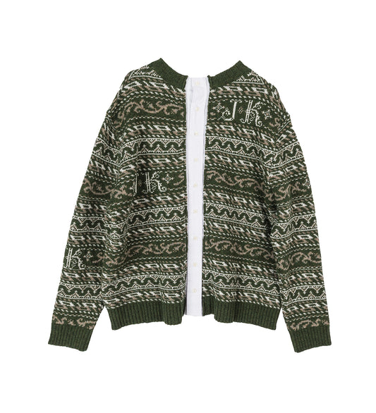 KAIR JUMPER WITH SHIRT CLOSURE GREEN