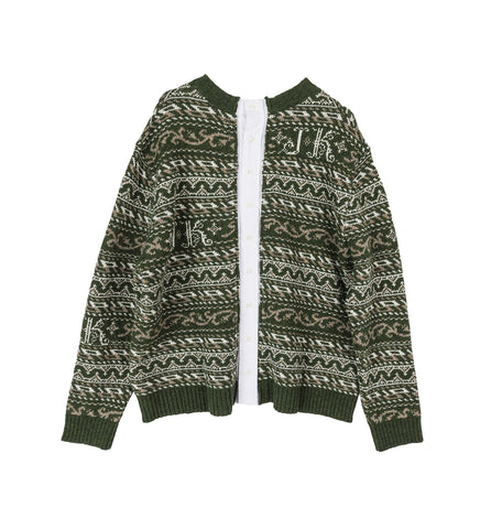 KAIR JUMPER WITH SHIRT CLOSURE GREEN