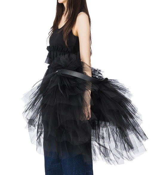 OVERSIZED FRILLY TUTU BAG BLACK