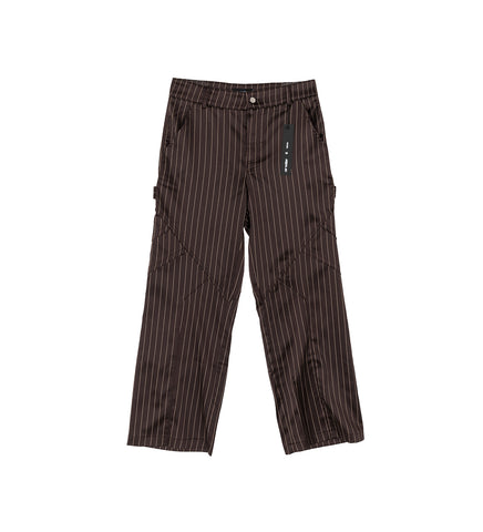PLEATED STRAIGHT TROUSERS BROWN/GOLD