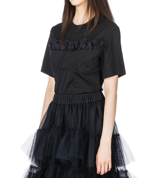 BALCONETTE BUST DETAIL T-SHIRT BLACK