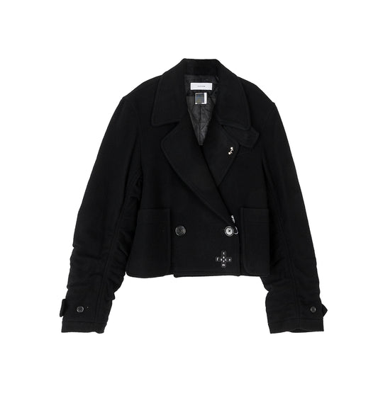 CROPPED PEACOAT BLACK