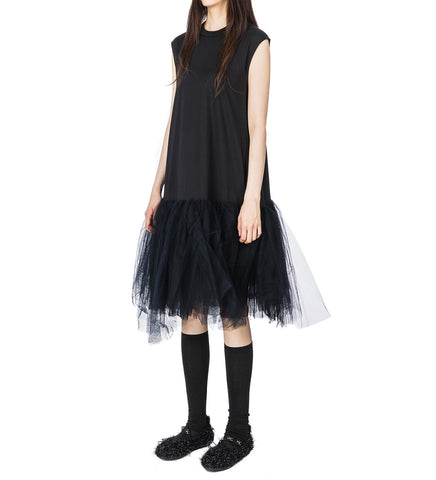 RELAXED SLEEVELESS BALLET TUTU DRESS BLACK