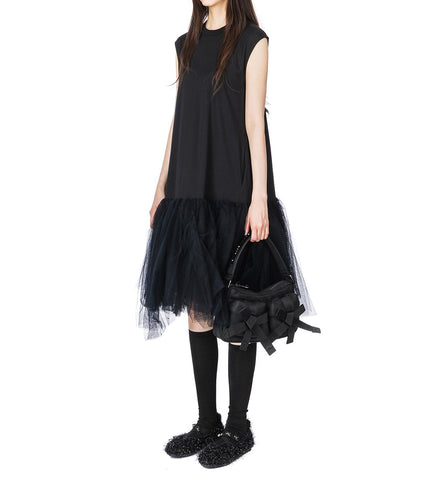 RELAXED SLEEVELESS BALLET TUTU DRESS BLACK