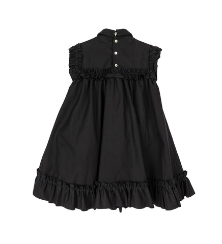 FRILLED MINI DRESS BLACK
