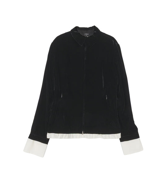 FRILLED COLLAR JACKET BLACK