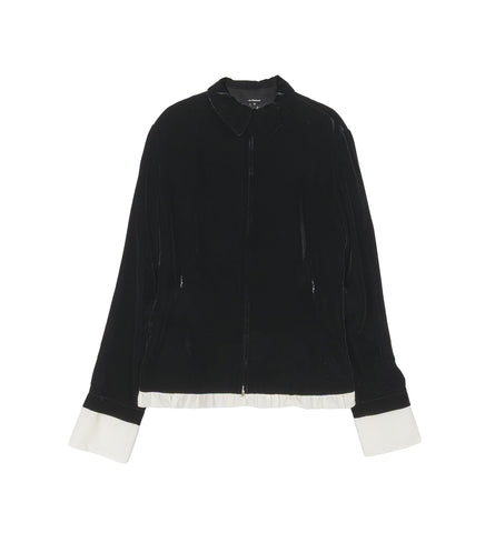FRILLED COLLAR JACKET BLACK