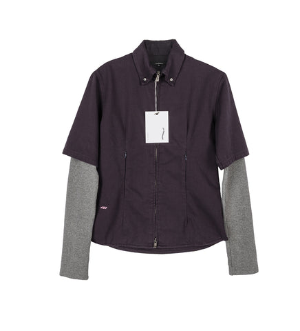 LAYERED LS SHIRT PURPLE/GRAY