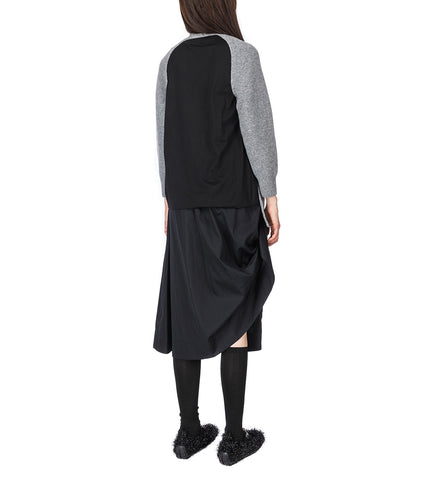 OPEN BACK LONG SLEEVE CARDIGAN W/TIE&EMB TAI PEBBLE/PEARL