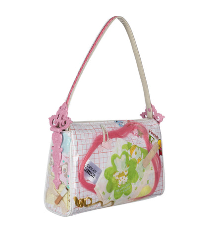 SPELLBIND HANDBAG TRASH RED GRID