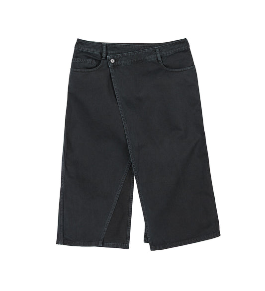 PAULINE 5-POCKETS MIDI WRAP SKIRT FADED BLACK
