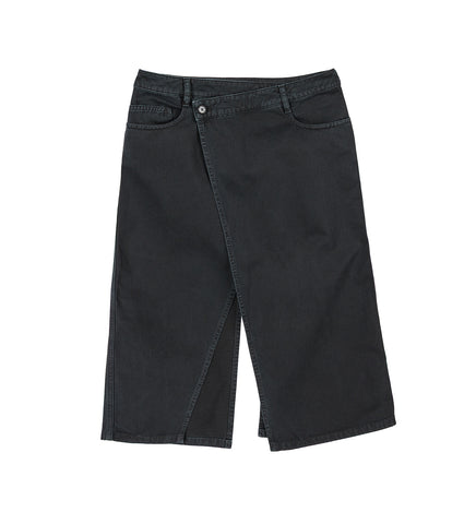 PAULINE 5-POCKETS MIDI WRAP SKIRT FADED BLACK