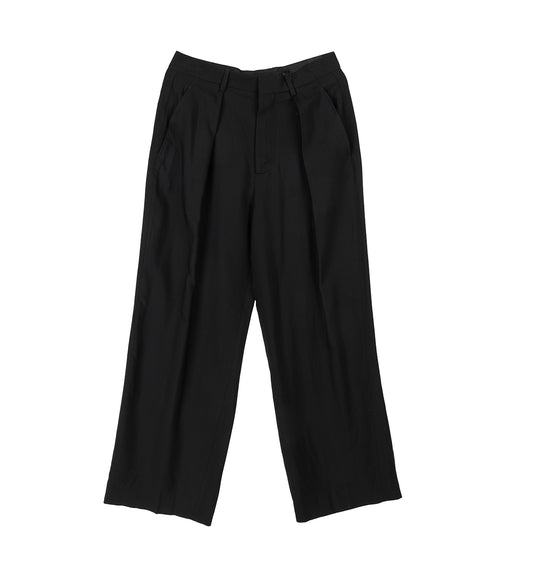 BOTEL WIDE LEG PLEATED TROUSERS BLACK