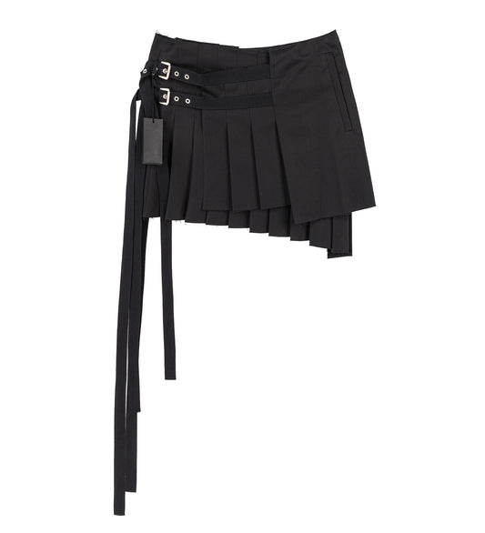 TABEA MINI WRAP KILT SKIRT BLACK