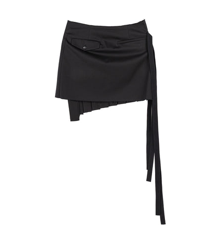 TABEA MINI WRAP KILT SKIRT BLACK