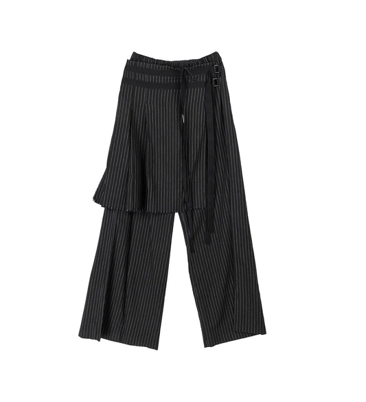 MARKE COMFORT LOUNGE PANTS WITH BELTED APRON BLACK/GREY