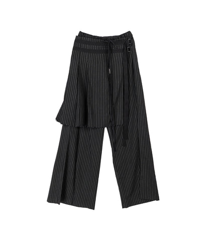 MARKE COMFORT LOUNGE PANTS WITH BELTED APRON BLACK/GREY