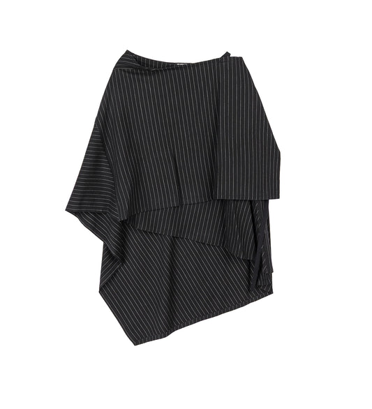 BIRIT ASYMMETRICAL WRAP SKIRT BLACK/GREY