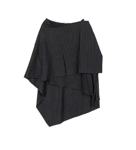 BIRIT ASYMMETRICAL WRAP SKIRT BLACK/GREY