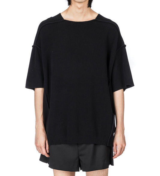 KNIT BLOCK TEE BLACK