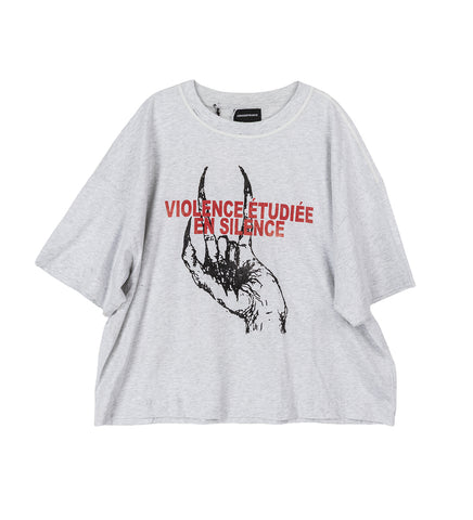 VIOLENCE ETUDIEE EN SILENCE T-SHIRT HEATHER GREY