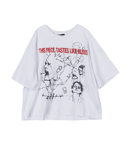 THIS PIECE TASTES LIKE BLOOD T-SHIRT PURE WHITE