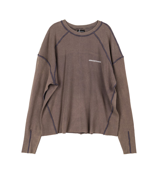 INSIDE-OUT WAFFLE LS TEE WASHED PLUM