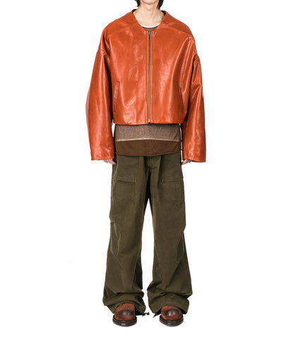 ARCED LEATHER JACKET COPPER