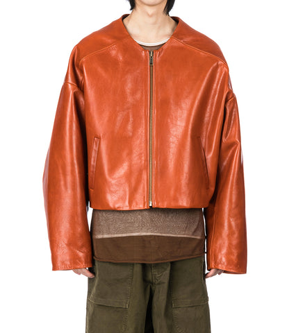 ARCED LEATHER JACKET COPPER