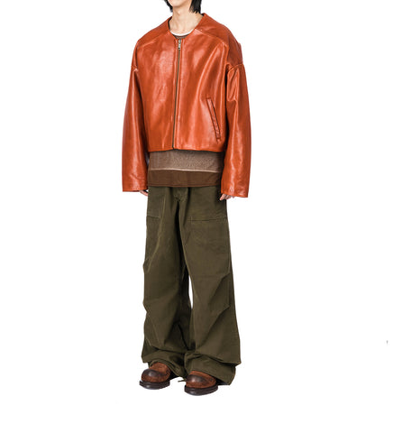 ARCED LEATHER JACKET COPPER