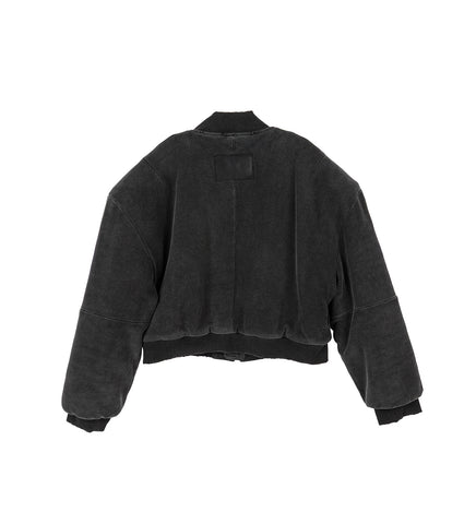 RAT CROPPED BOMBER JACKET WASHED BLACK