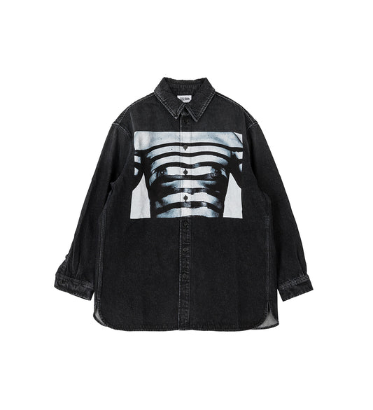 BODY MARINIERE DENIM SHIRT VINTAGE BLACK / WHITE