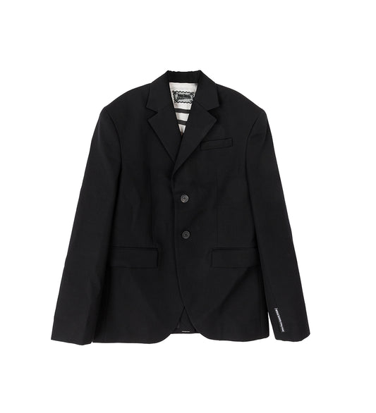 WOOL TAILORED JACKET WITH PRINTED LINING BODY MARINERE BLACK/WHITE