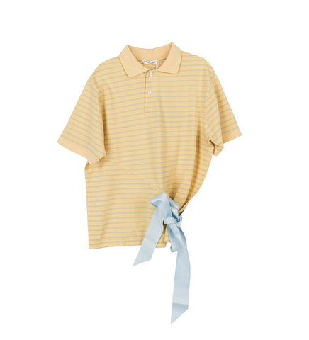 TIED POLO YELLOW/BLUE