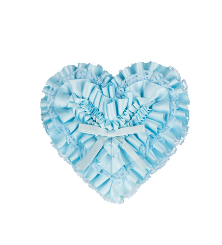 BOW HEART CLUTCH BAG BLUE