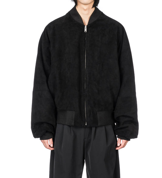 RAGLAN SUEDE BOMBER BLACK