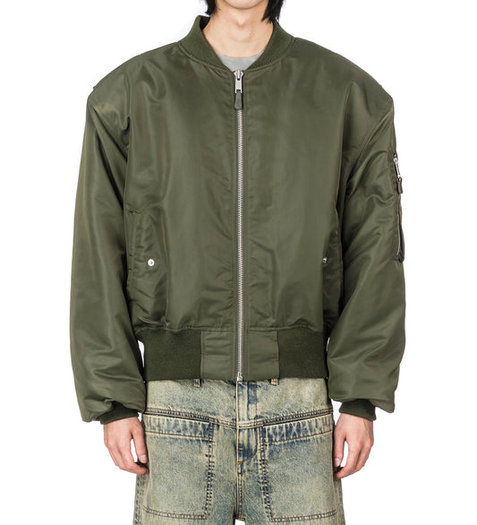 CROPPED BROAD BOMBER KHAKI