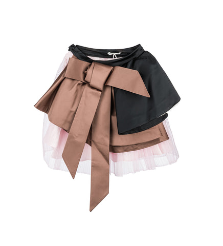 TRIPLE PROM SKIRT PINK/BROWN/BLACK