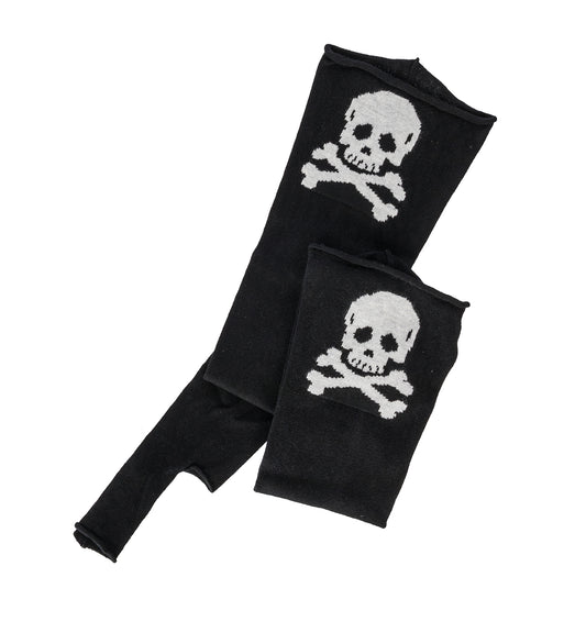KNIT SKULL STOCKINGS BLACK