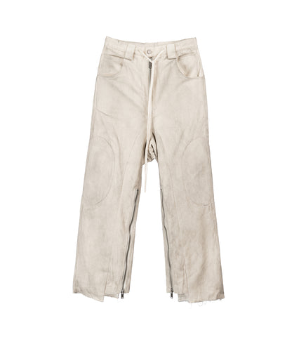 DIRTY CANVAS BIKER PANTS DIRTY WHITE