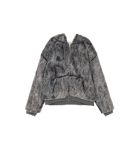 REVERSIBLE WOLF AND SHEEP HOODIE GREY / WHITE