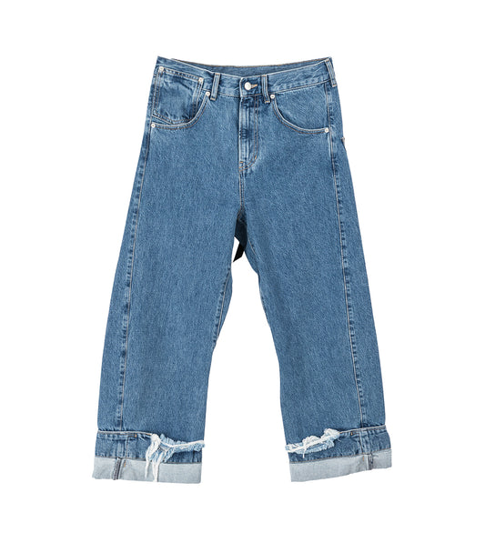 DEAN BLUE OVERSIZED DENIM TROUSERS STONE