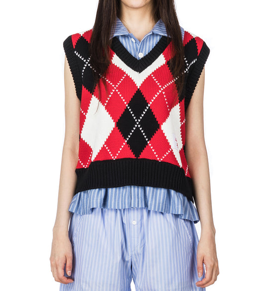 SMART CROPPED VEST RED