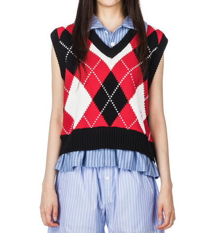 SMART CROPPED VEST RED