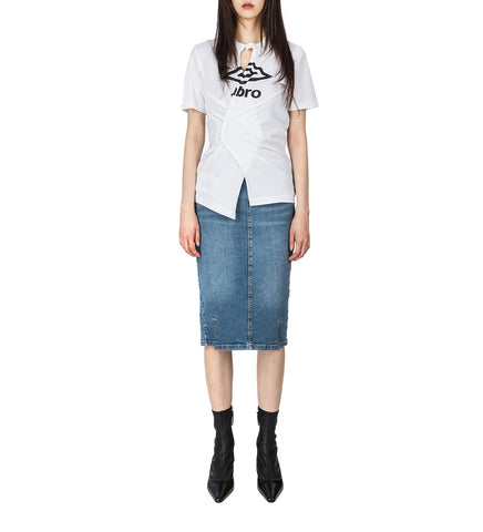 DENIM PENCIL SKIRT BLUE