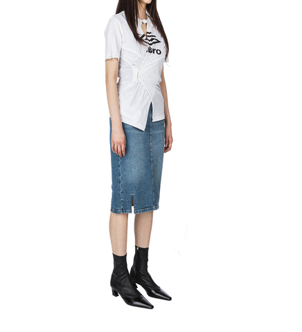 DENIM PENCIL SKIRT BLUE
